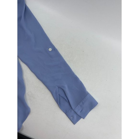 Ann Taylor Loft Women's Sheer Baby Blue Long Sleeve Top Blouse Size XS - Picture 5 of 10